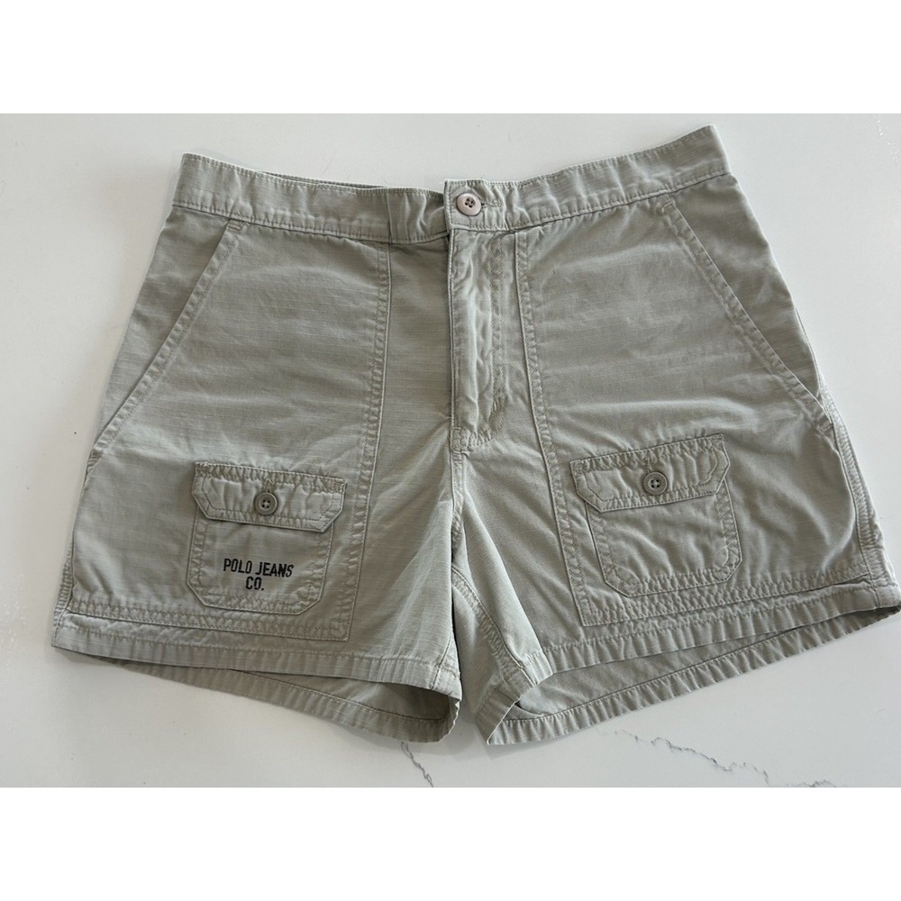 2000s khaki Ralph Lauren Polo Cargo Shorts Pockets Womens Vintage